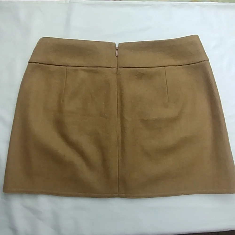 J. Crew wool camel colored lined mini skirt